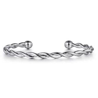 Sterling Silver Twisted Cuff Bracelet 6.25"