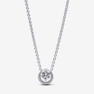 Pandora Sterling Silver Clear CZ Drop Halo Pendant