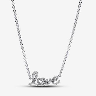 Pandora Sparkling Handwritten Love Necklace