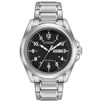 Citizen Eco-Drive Men's Stainless Steel Watch with Black Dial
