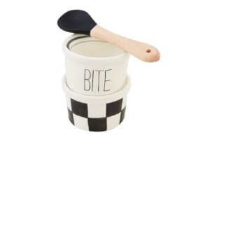 Ceramic Tid Bit 'Bite' Bowl Set with Spoon for Entertaining