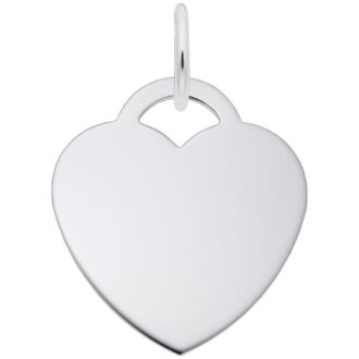 Large Engravable Heart Necklace in Sterling Silver