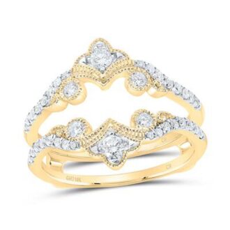 0.50 CTW Diamond Crown Jacket Ring in 10K Yellow Gold