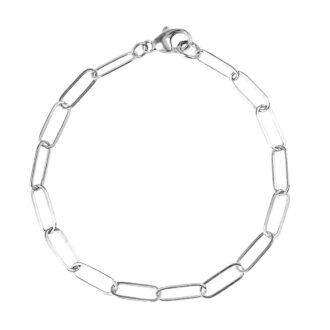 Large Paperclip Chain Bracelet in Sterling Silver, 7"