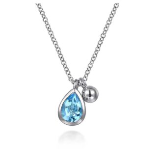 Gabriel Bujukan Pendant with Blue Topaz in Sterling Silver