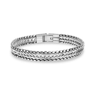 Stylish Stainless Steel Braided Bracelet - 5mm, 9" Length