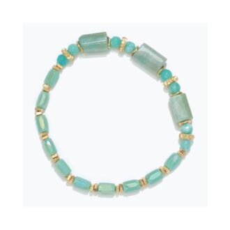 Gold & Green Amazonite Bead Bracelet