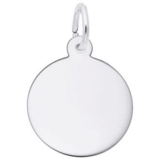 Round Disc Charm in Sterling Silver by Rembrandt Charms