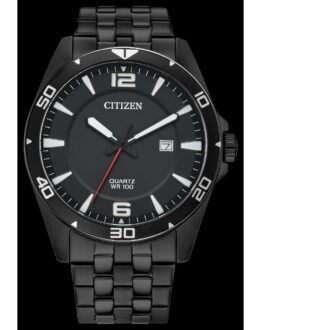 Citizen Men's Black Stainless Steel Date Watch