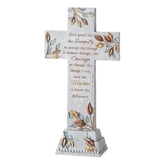 12.5-Inch Serenity Prayer Cross Figurine