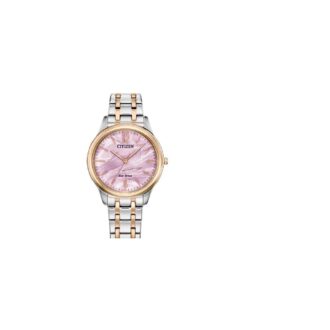 Citizen Eco-Drive Ladies Two-Tone Pink Dial Dress Watch