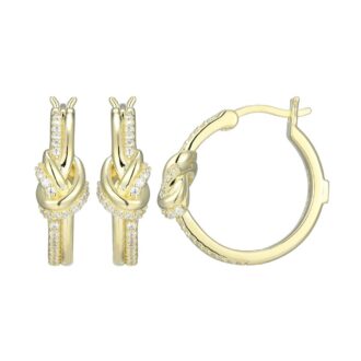 Unity Gold-Plated CZ Twist Knot Hoop Earrings