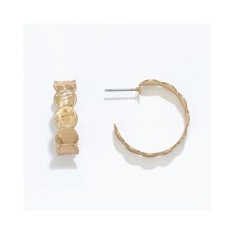 Brushed Gold 1-Inch J Hoop Earrings