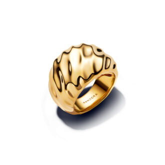 Pandora 14K Yellow Gold Plated Rippled Fashion Ring