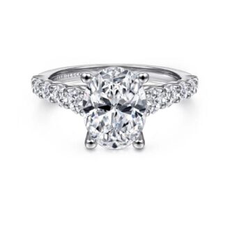 Gabriel Cathedral Engagement Ring 2ctw 14k White Gold