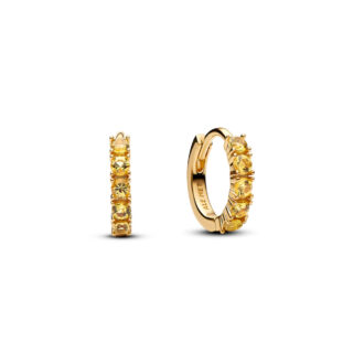 Pandora 14KYGP Yellow Crystal Huggie Hoop Earrings