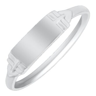 Stainless Steel Rectangular Signet Ring, Size 4