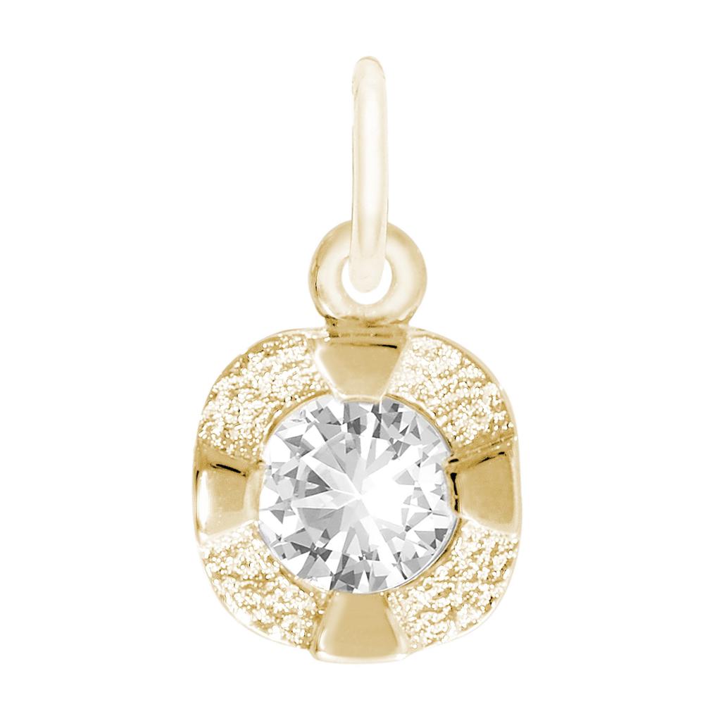Rembrandt Petite April Birthstone Charm, Gold-Plated