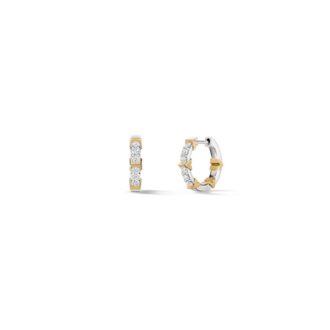 Hearts On Fire Copley Pavé Hoop Earrings .44ctw 18k Two-Tone
