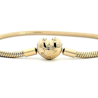 Pandora Moments Heart Clasp Snake Chain Bracelet