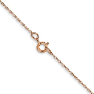 14k Rose Gold 18" Rope Chain, 0.5mm, Spring Ring Clasp