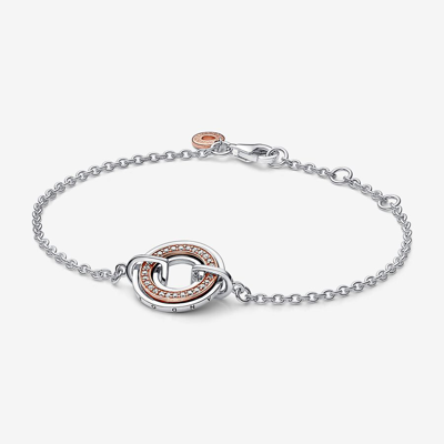 Pandora Signature Two-Tone Logo & Pave Chain Bracelet