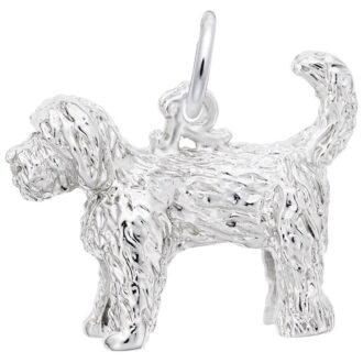 Labradoodle Charm in Sterling Silver by Rembrandt Charms