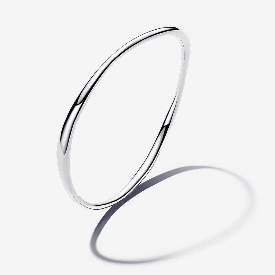 Pandora Organically Shaped Sterling Silver Bangle Bracelet