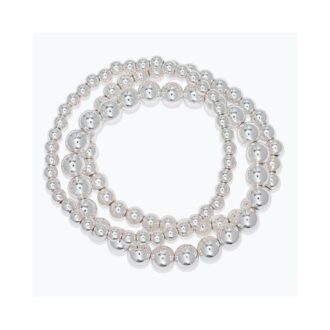 Triple Strand Silver Bead Bracelet