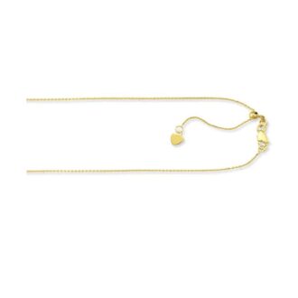 Cable Chain in 10k Yellow Gold 22" Adjustable Length