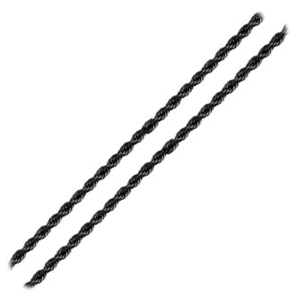 Inox Black Stainless Steel 24" Rope Chain Necklace