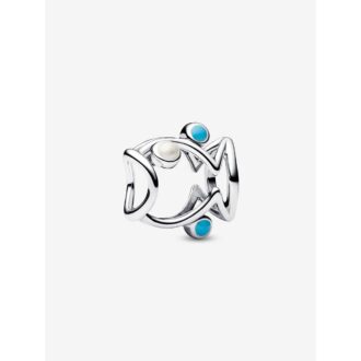 Pandora Turquoise & White Enamel Fish Charm