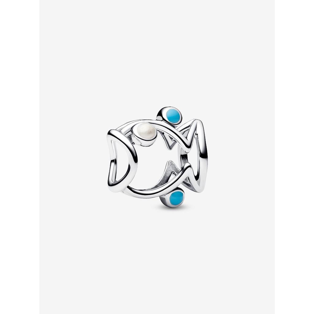 Pandora Turquoise & White Enamel Fish Charm