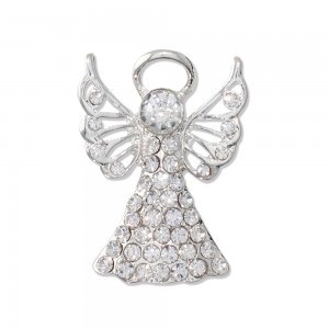 Sparkling Crystal Angel Lapel Pin