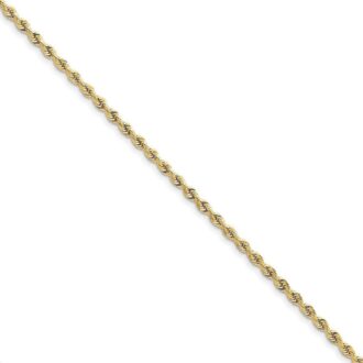 Diamond Cut Rope Chain 2.3mm in 18k Yellow Gold 18" Length