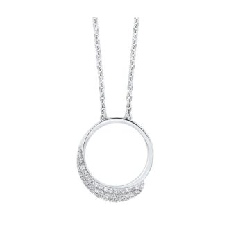 Pave CZ Circle Pendant in Sterling Silver for Elegant Style