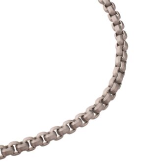 Inox 6mm Matte Stainless Steel Bold Box Chain Necklace 24"