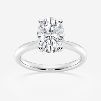 3/4ct Oval Lab-Grown Diamond Engagement Ring 14k White Gold