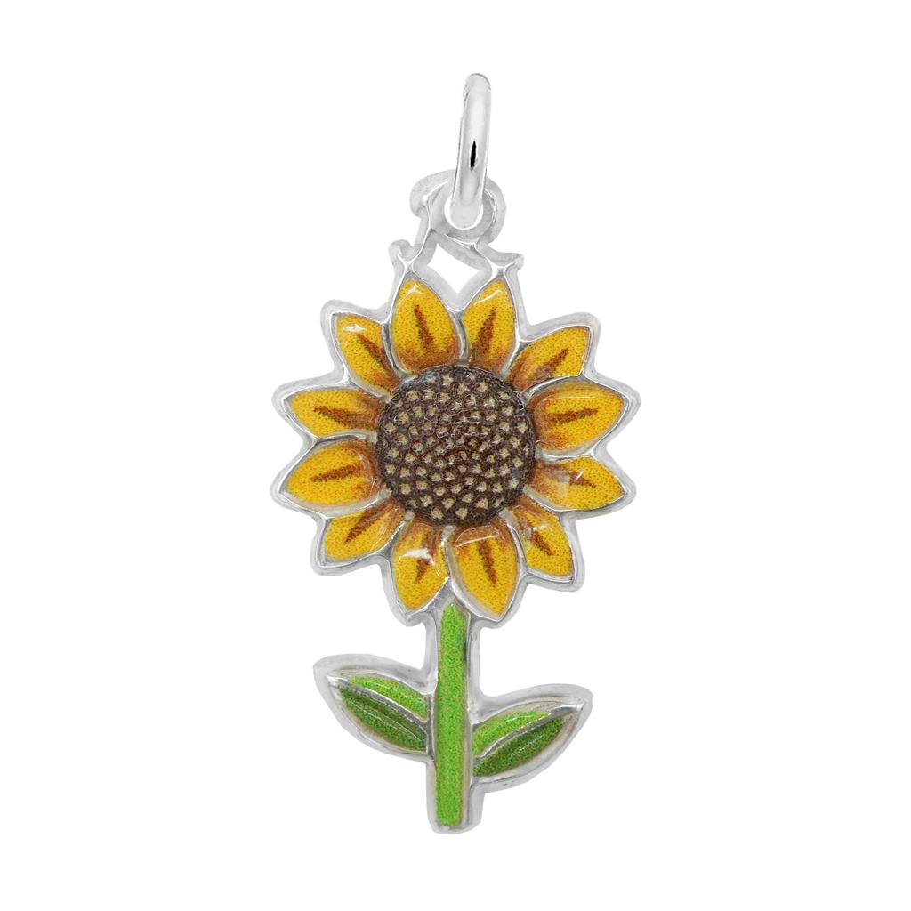 Sterling Silver Enamel Sunflower Charm by Rembrandt Charms