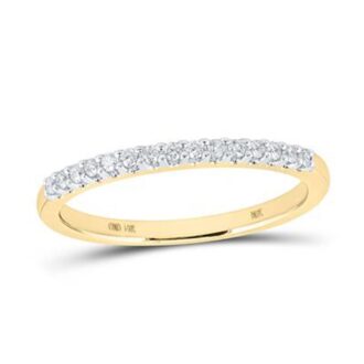Wedding Band with 1/6ctw Round Diamonds in 14k Yellow Gold