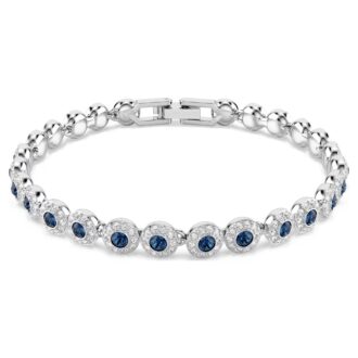 Swarovski Una Tennis Bracelet, White and Blue Crystals
