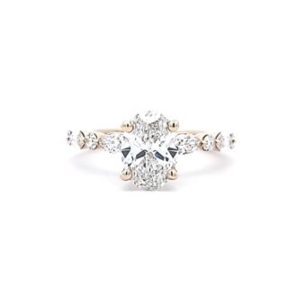 GIA .92ct Center Diamond Engagement Ring 14k White Gold