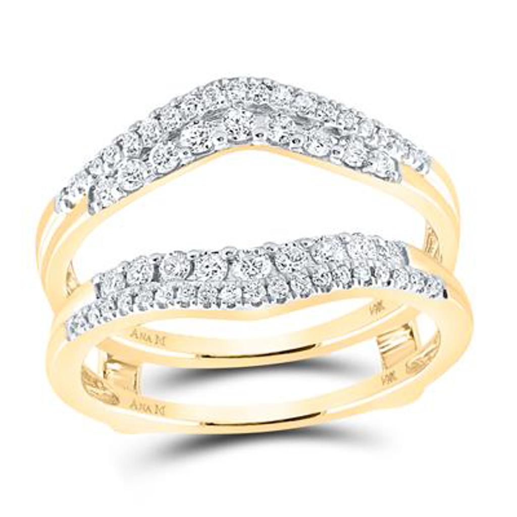 1/2 CTW Diamond 2-Row Jacket Enhancer in 14K Yellow Gold