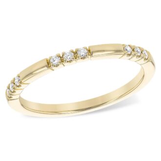 Elegant Wedding Band with .10ctw Round Diamonds in 14k Yellow Gold