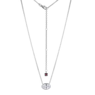 Elle 11x7 Oval CZ Drop Pendant in Sterling Silver