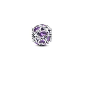 Pandora Translucent Purple Enamel Mom Heart Charm