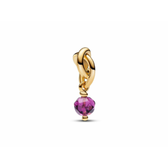 Pandora 14K Gold Plated Purple Crystal Dangle Charm