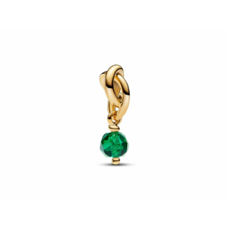 Pandora 14K Gold Plated Royal Green Crystal Dangle Charm