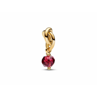 Pandora 14K Gold Plated Red Crystal Bead Dangle Charm