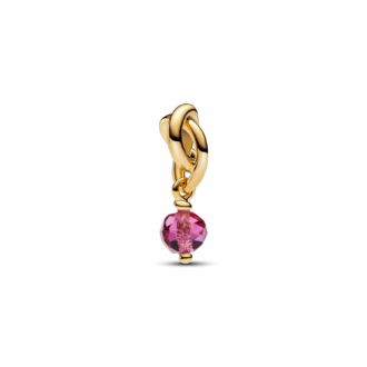 Pandora 14K Gold Plated Phlox Pink Crystal Dangle Charm